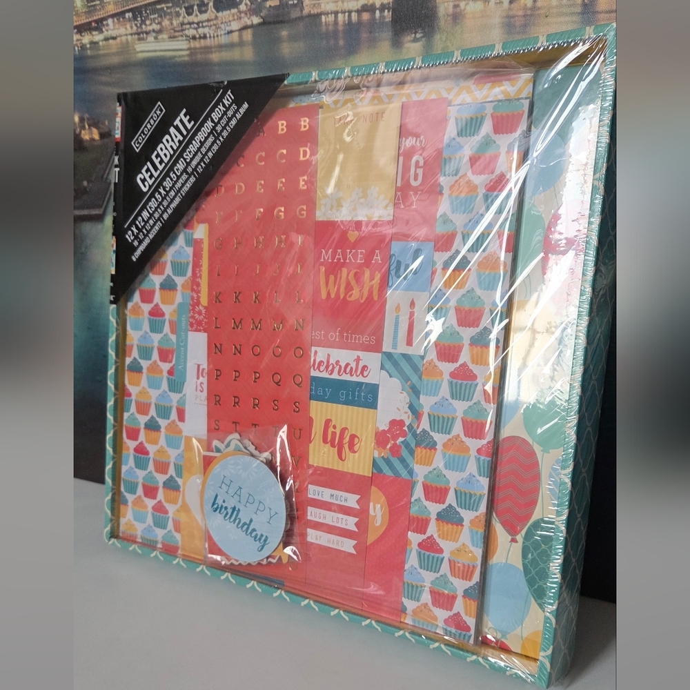 American Crafts Scrapbook Box Birthday Kit NIB